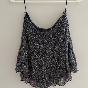 Dress Forum Floral Mini Skirt in Navy Blue